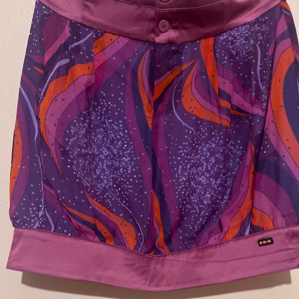 Skunkfunk Skin Purple and Orange Patterned Skirt